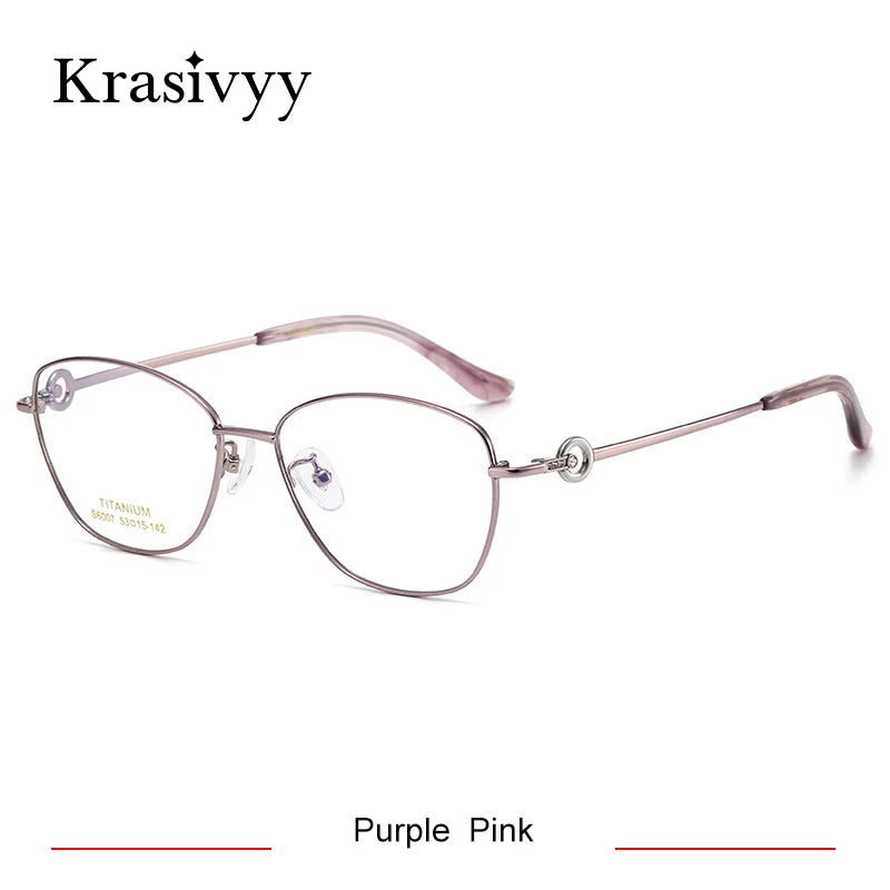 Krasivyy Women's Full Rim Polygon Square Titanium Eyeglasses 46007