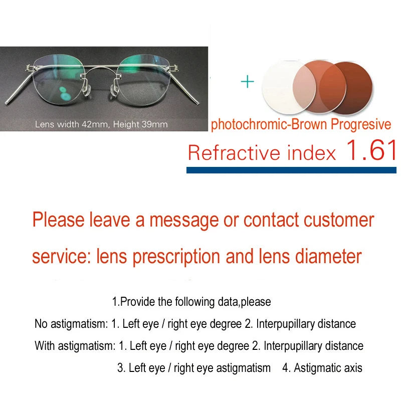Yujo Unisex Handcrafted Rimless Oval Screwless Steel Eyeglasses 313533
