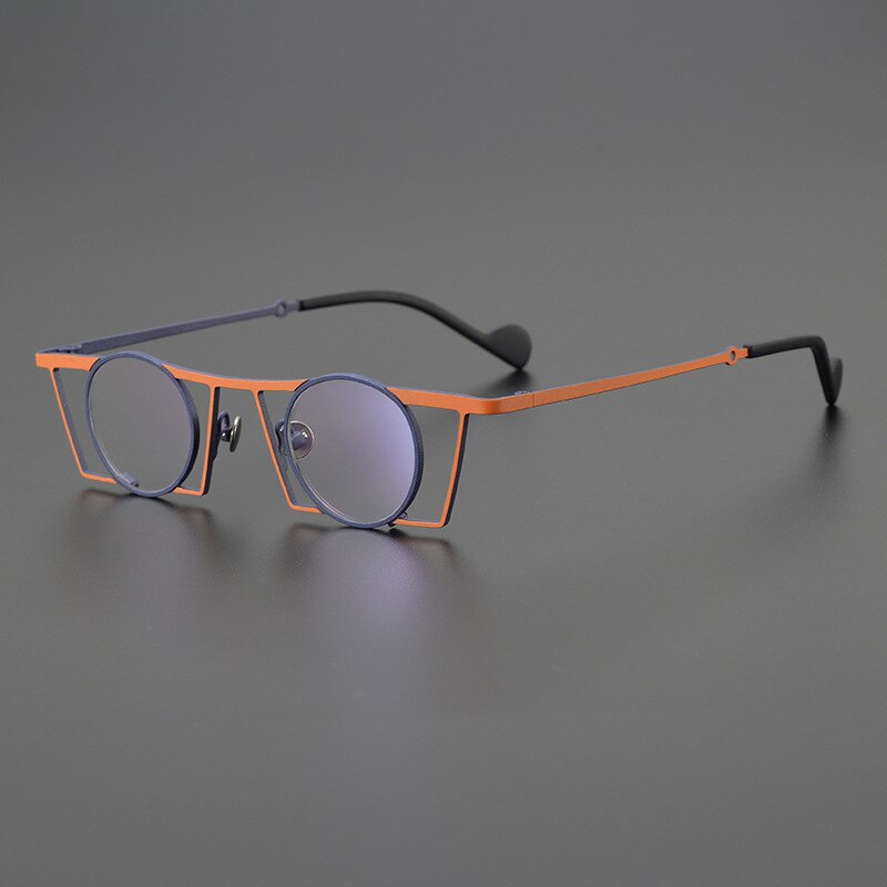 Gatenac Unisex Full Rim Square Round Titanium Eyeglasses Gxyj1035 Full Rim Gatenac Orange