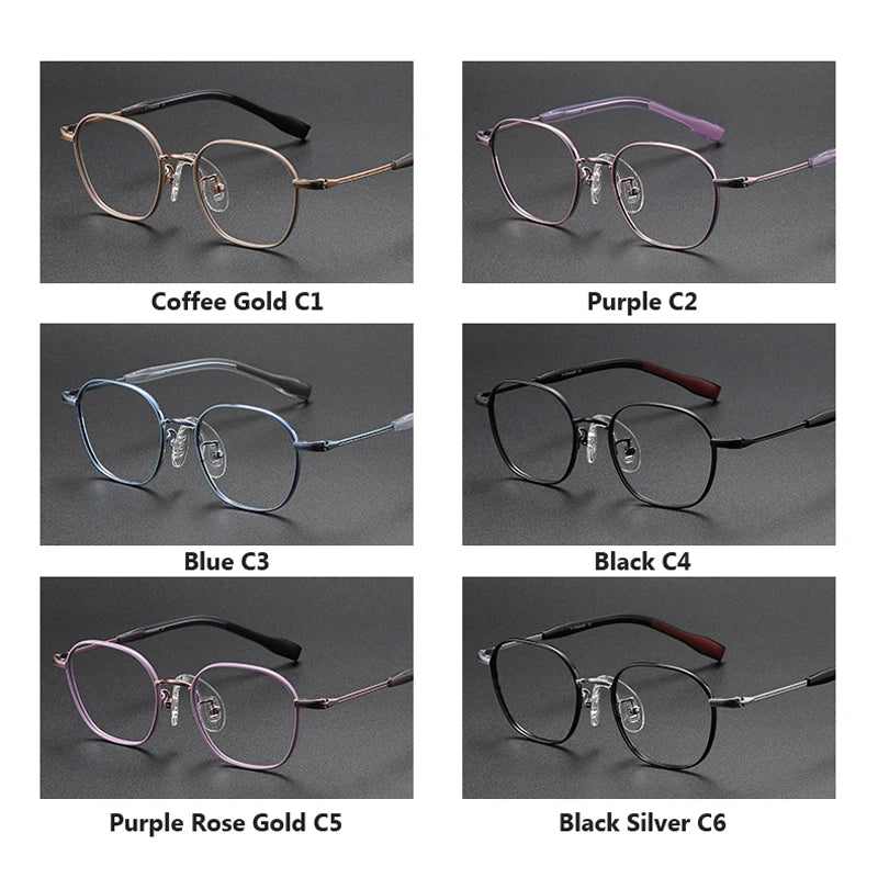 Oveliness Unisex Youth's Full Rim Polygon Titanium Eyeglasses O80941 Full Rim Oveliness