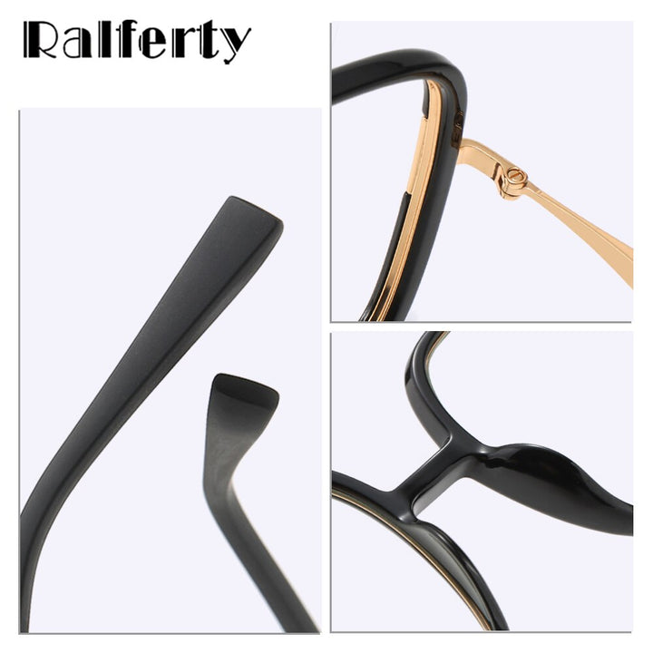 Ralferty Women's Full Rim Big Square Acetate Eyeglasses D880 Full Rim Ralferty   