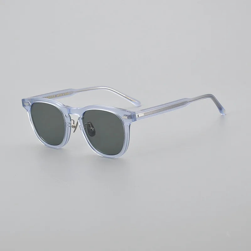 Black Mask Unisex Full Rim Square Acetate Polarized Sunglasses 8153 Sunglasses Black Mask Clear Blue As Shown
