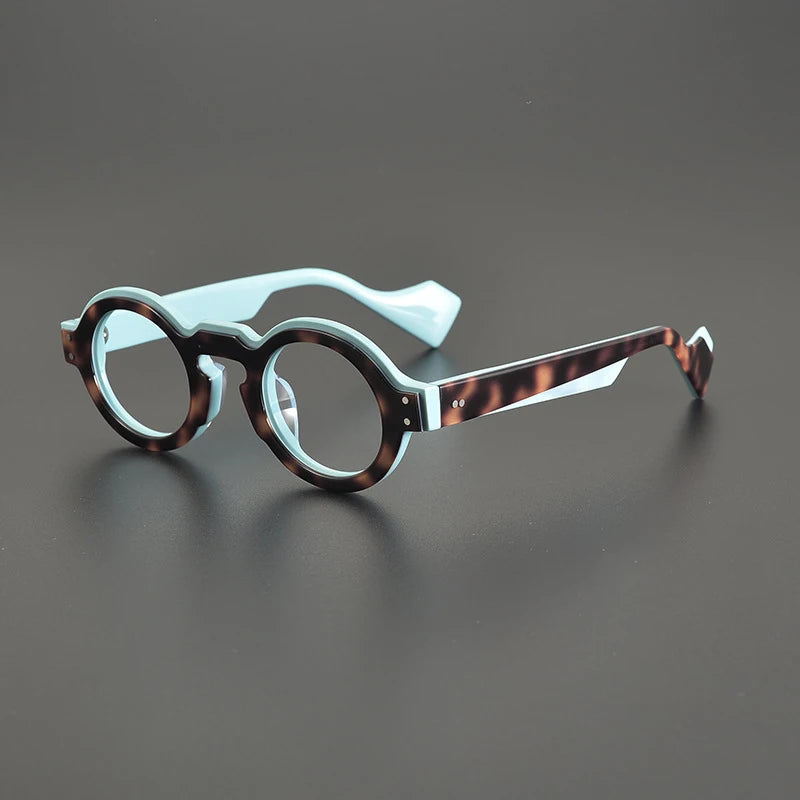 Gatenac Unisex Full Rim Round Acetate Eyeglasses Gxyj1161 Full Rim Gatenac Tortoiseshell