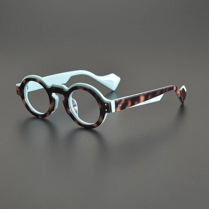 Gatenac Unisex Full Rim Round Acetate Eyeglasses Gxyj1161 Full Rim Gatenac Tortoiseshell