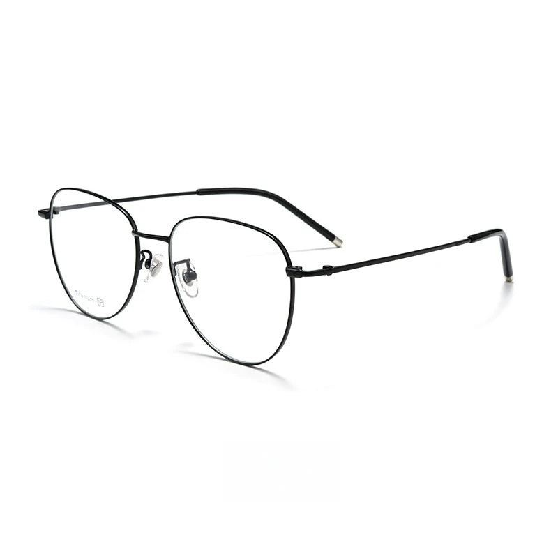 Yimaruili Unisex Full Rim Flat Top Oval Titanium Eyeglasses 68201
