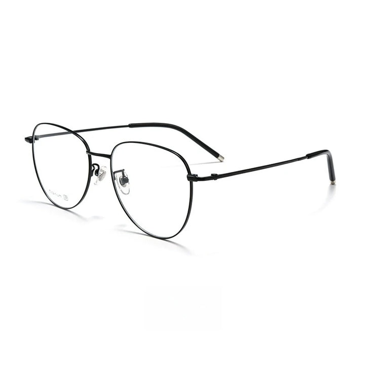 Yimaruili Unisex Full Rim Flat Top Oval Titanium Eyeglasses 68201
