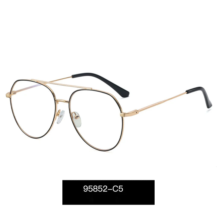 Handoer Women's Full Rim Oval Double Bridge Alloy Eyegasses 95852