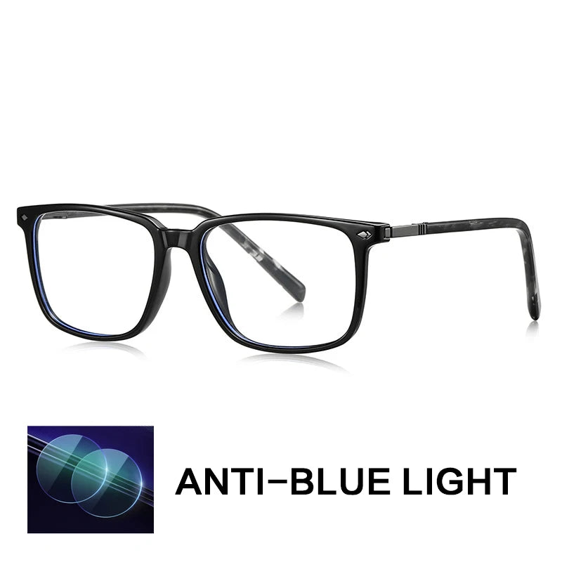 Gatenac Men's Full Rim Square Tr 90 Titanium Reading Glasses Gxyj9215