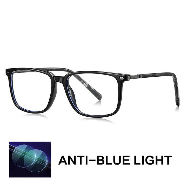 Gatenac Men's Full Rim Square Tr 90 Titanium Reading Glasses Gxyj9215