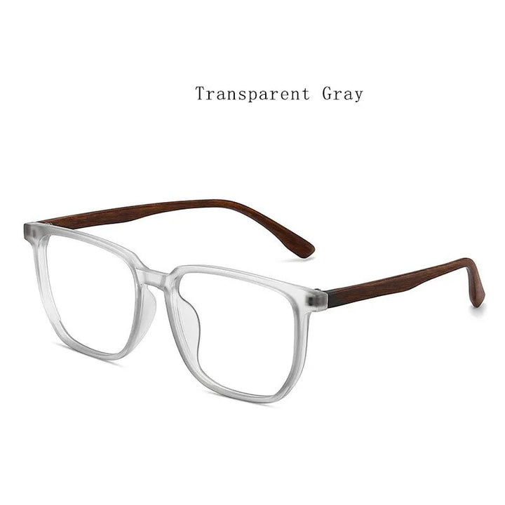 Hdcrafter Unisex Full Rim Square Tr 90 Acetate Eyeglasses 752323 Full Rim Hdcrafter Eyeglasses Transparent-Grey
