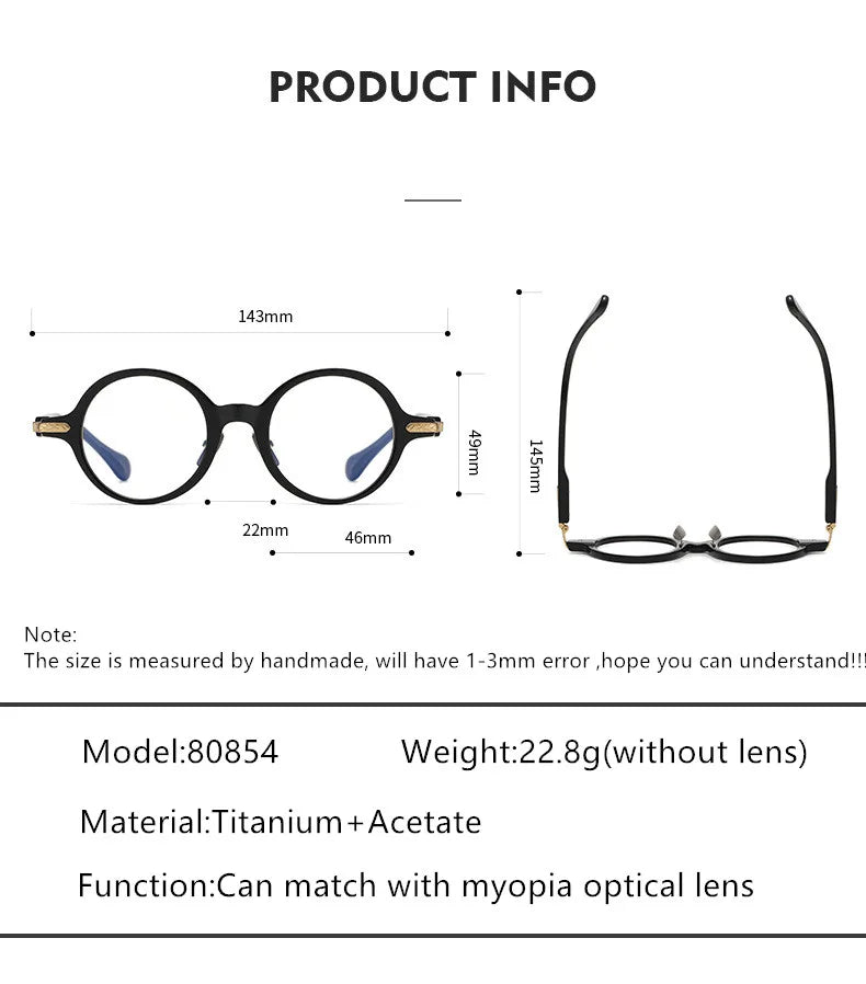 Aimee Unisex Full Rim Round Titanium Acetate Eyeglasses 980854 Full Rim Aimee