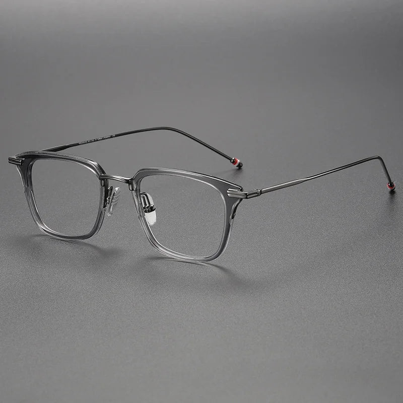 Gatenac Unisex Full Rim Square Acetate Titanium Eyeglasses 31916