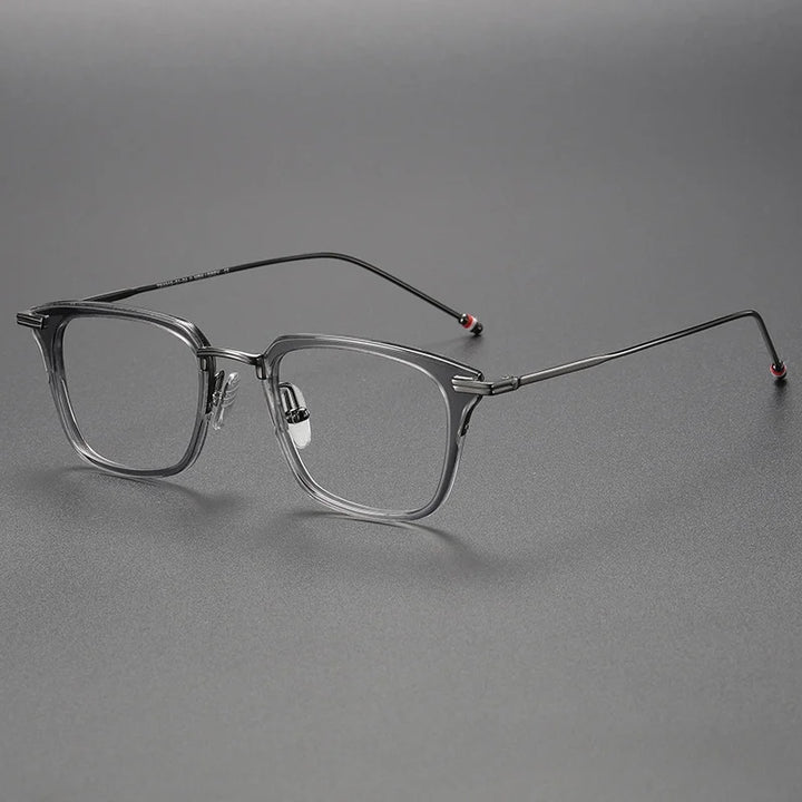 Gatenac Unisex Full Rim Square Acetate Titanium Eyeglasses 31916
