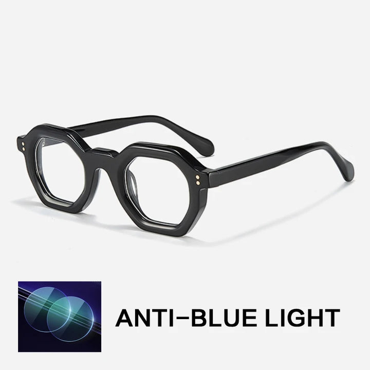 Gatenac Unisex Full Rim Flat Top Oval Acetate Reading Glasses 29002