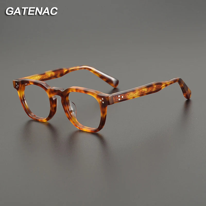 Gatenac Unisex Full Rim Square Acetate Eyeglasses Gxyj1165 Full Rim Gatenac