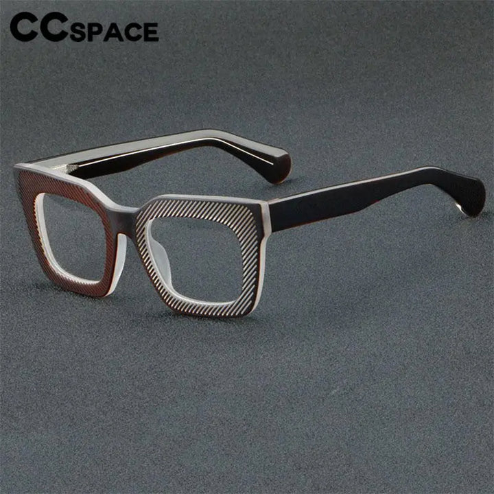 CCspace Unisex Full Rim Square Acetate Eyeglasses 56911 Full Rim CCspace