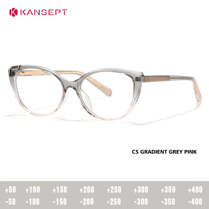 Kansept Women's Full Rim Cat Eye Tr 90 Alloy Reading Glasses 27013