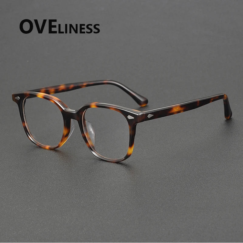 Oveliness Unisex Full Rim Oval Square Acetate Eyeglasses 88099 Full Rim Oveliness tortoise