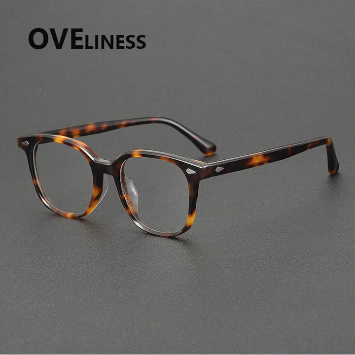Oveliness Unisex Full Rim Oval Square Acetate Eyeglasses 88099 Full Rim Oveliness tortoise