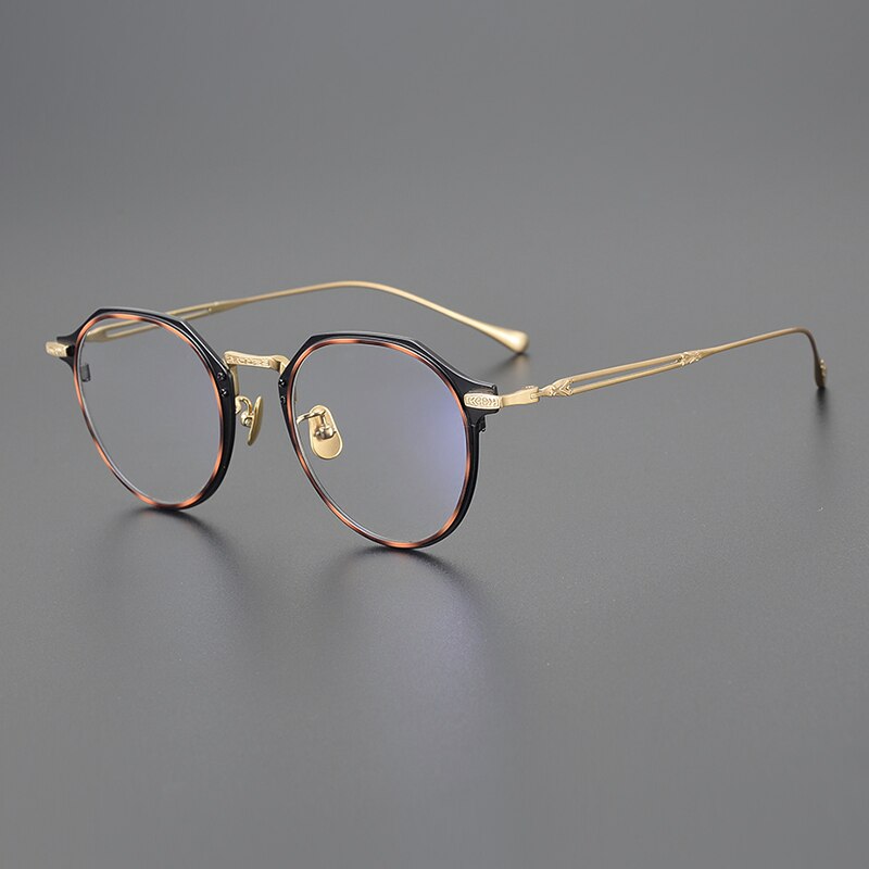 Gatenac Unisex Full Rim Octagonal Titanium Eyeglasses Gxyj1123 Full Rim Gatenac Tortoiseshell