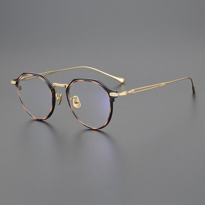 Gatenac Unisex Full Rim Octagonal Titanium Eyeglasses Gxyj1123 Full Rim Gatenac Tortoiseshell
