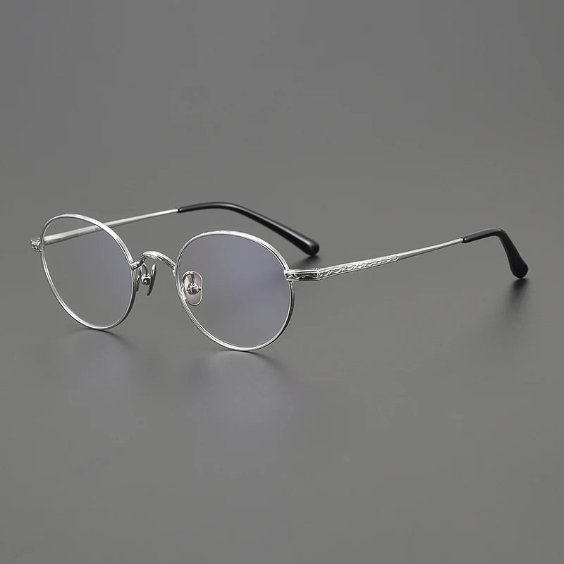 Black Mask Women's Full Rim Small Round Titanium Eyeglasses 63401
