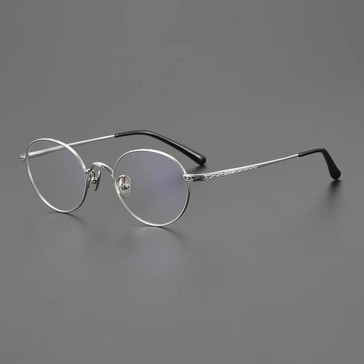 Black Mask Women's Full Rim Small Round Titanium Eyeglasses 63401