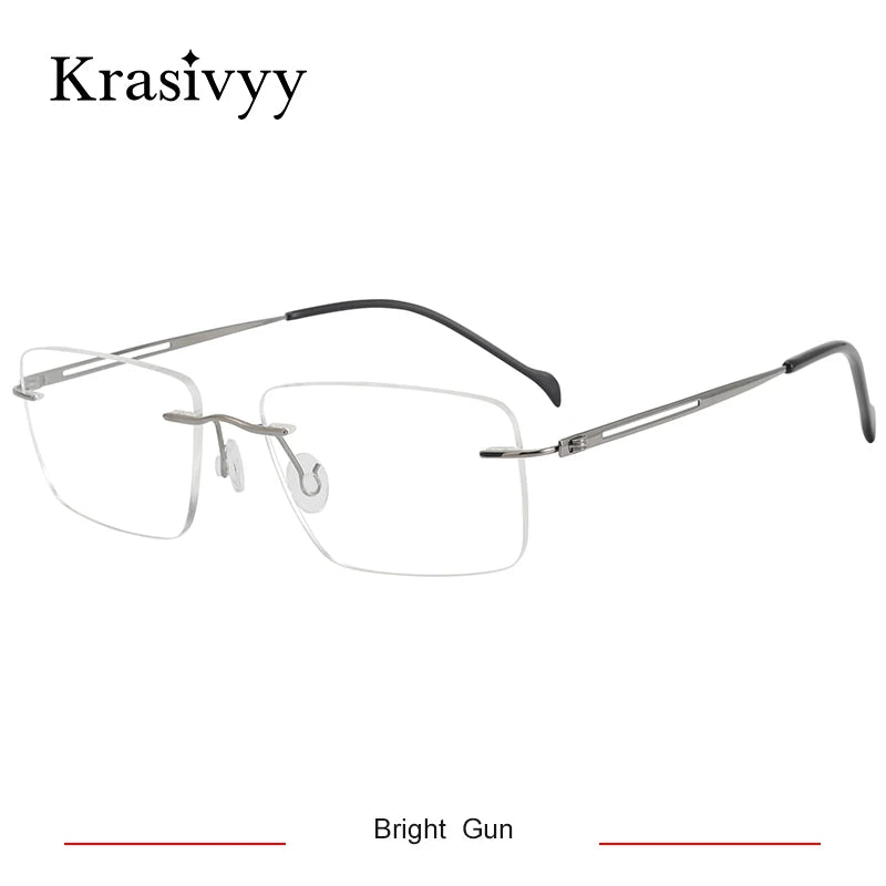Krasivyy Women's Rimless Square Screwless Titanium Eyeglasses 315019