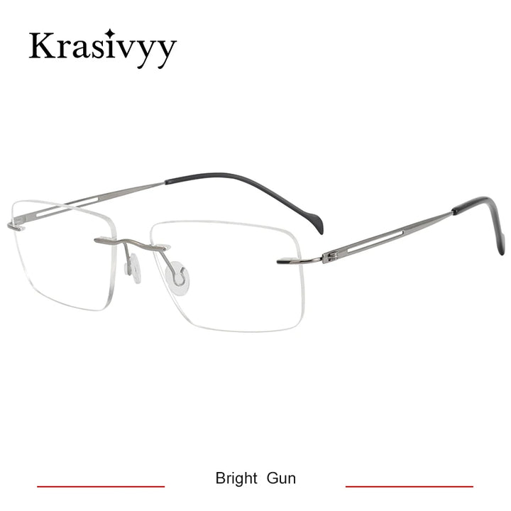 Krasivyy Women's Rimless Square Screwless Titanium Eyeglasses 315019