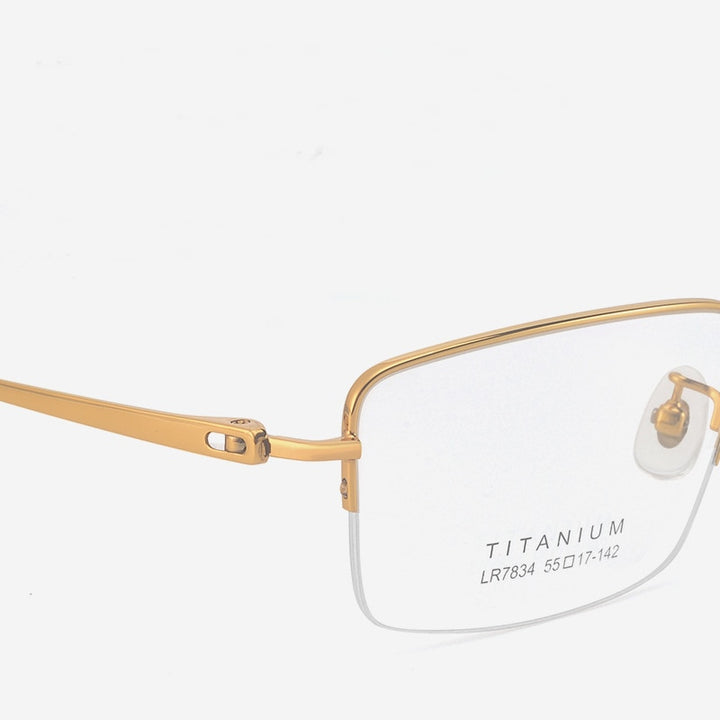 Bclear Unisex Semi Rim Square Titanium Eyeglasses Lb7834 Semi Rim Bclear
