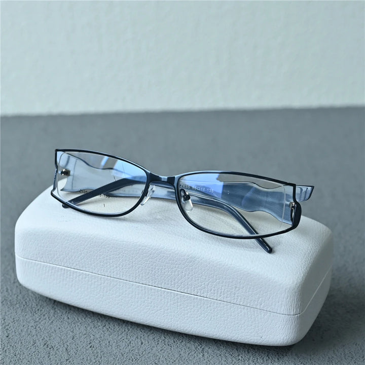 Cubojue Unisex Semi Rim Small Rectangle Alloy Reading Glasses C635 Reading Glasses Cubojue