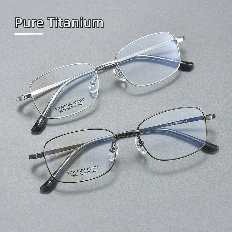 Kocolior Unisex Full Rim Small Square Titanium Eyeglasses 6052 Full Rim Kocolior