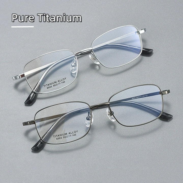 Kocolior Unisex Full Rim Small Square Titanium Eyeglasses 6052 Full Rim Kocolior