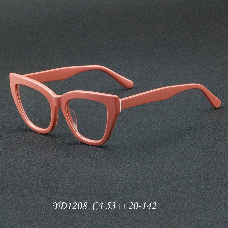 CCspace Unisex Full Rim Square Cat Eye Acetate Eyeglasses 56813 Full Rim CCspace C4Pink