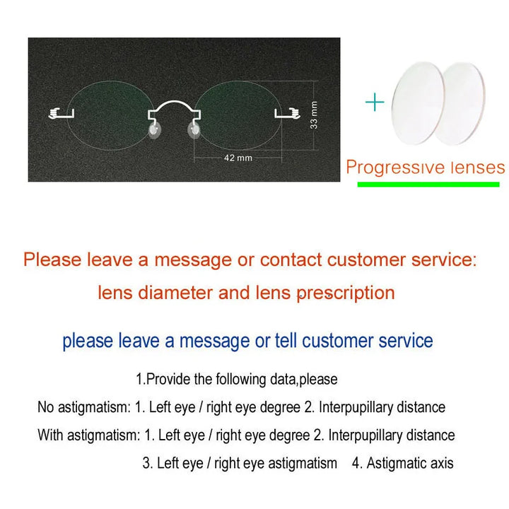 Yujo Unisex Rimless Oval Stainless Steel Custom Eyeglasses Y4233 Rimless Yujo C6 CHINA