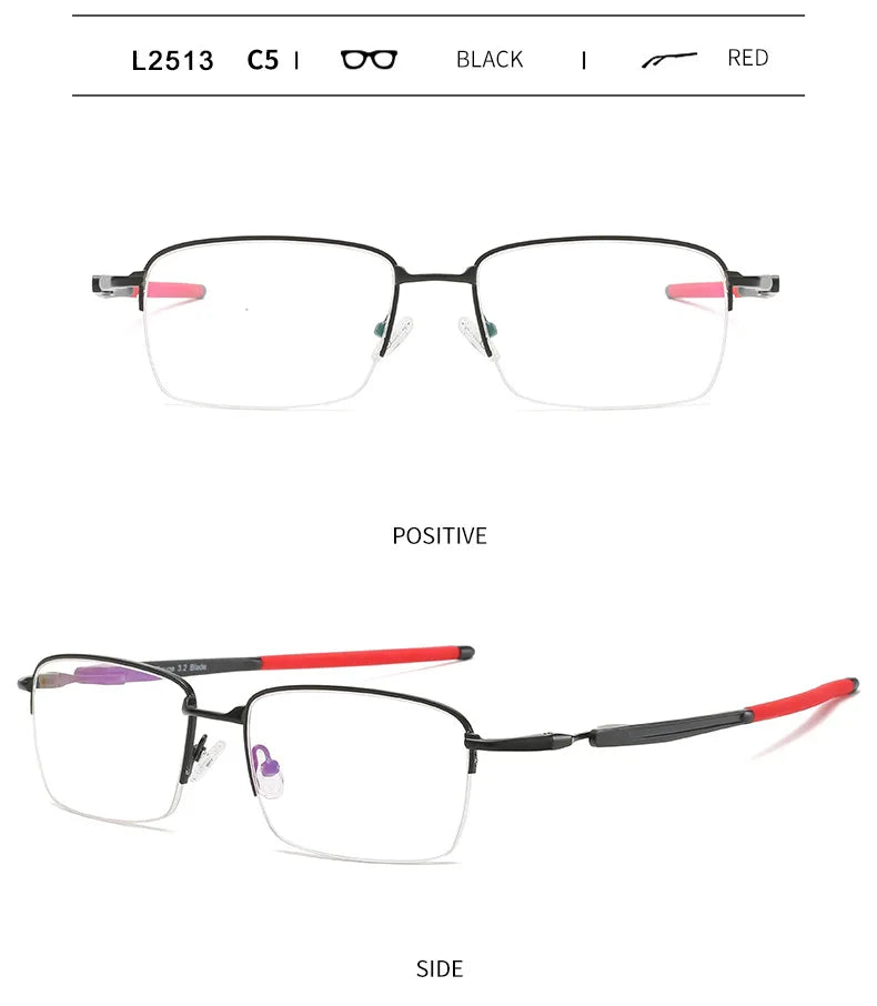 Handoer Unisex Semi Rim Square Alloy Acetate Eyeglasses 952181 Semi Rim Handoer C5
