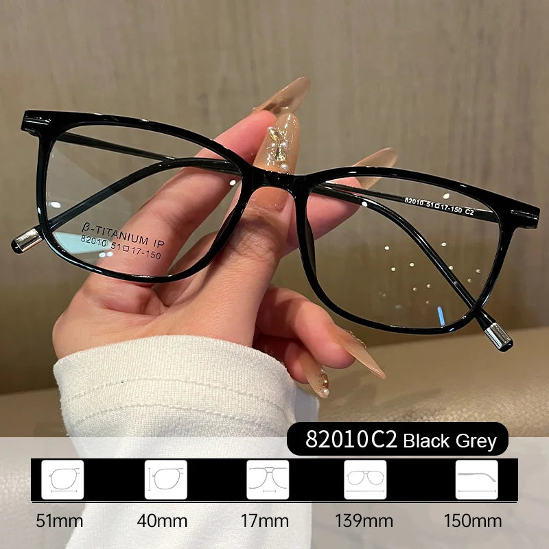 Gmei Women's Full Rim Square Tr 90 Titanium Eyeglasses 82010