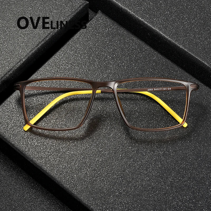 Oveliness Unisex Full Rim Square Acetate Titanium Eyeglasses 72353 Full Rim Oveliness