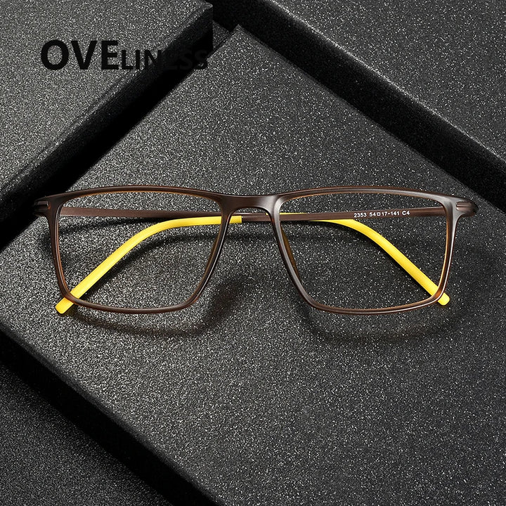 Oveliness Unisex Full Rim Square Acetate Titanium Eyeglasses 72353 Full Rim Oveliness