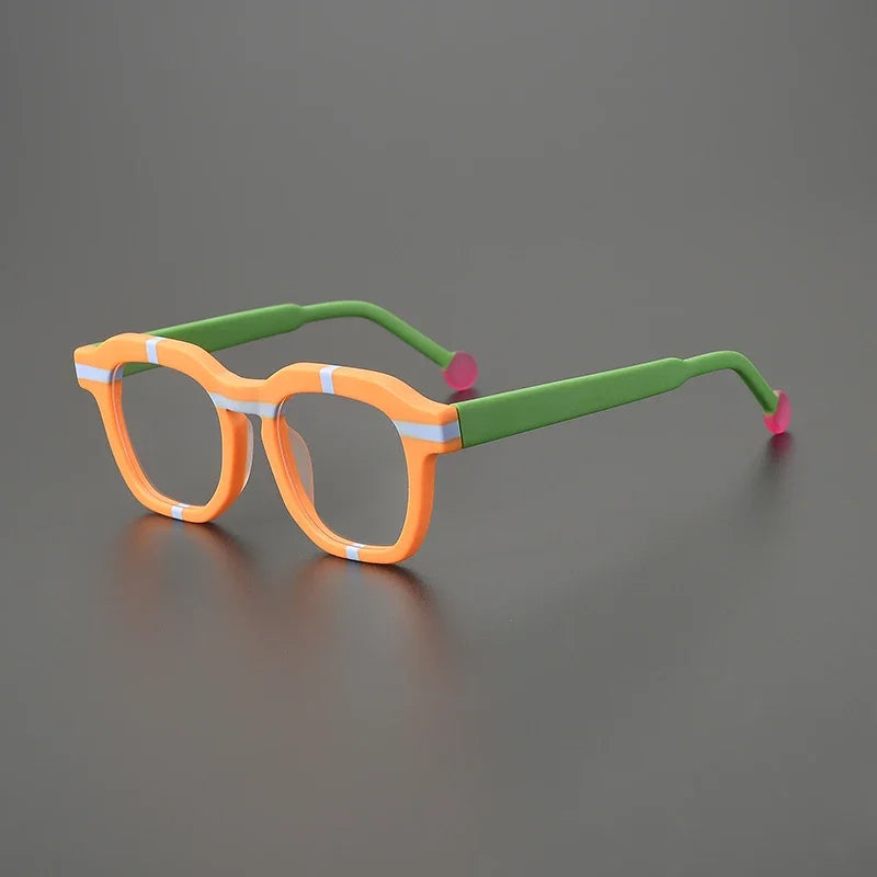 Hewei Unisex Full Rim Big Oval Square Acetate Eyeglasses 49150 Full Rim Hewei C4 CHINA