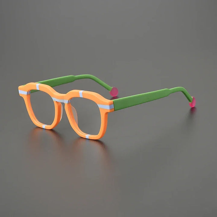 Hewei Unisex Full Rim Big Oval Square Acetate Eyeglasses 49150 Full Rim Hewei C4 CHINA