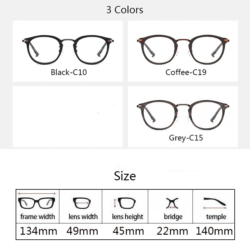 Hdcrafter Women's Full Rim Round Wood Titanium Eyeglasses 98093