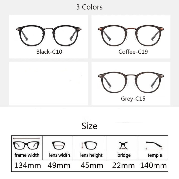 Hdcrafter Women's Full Rim Round Wood Titanium Eyeglasses 98093