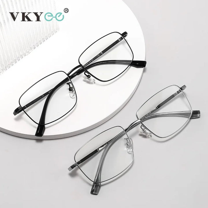 Vicky Unisex Full Rim Polygon Square Alloy Reading Glasses 308254