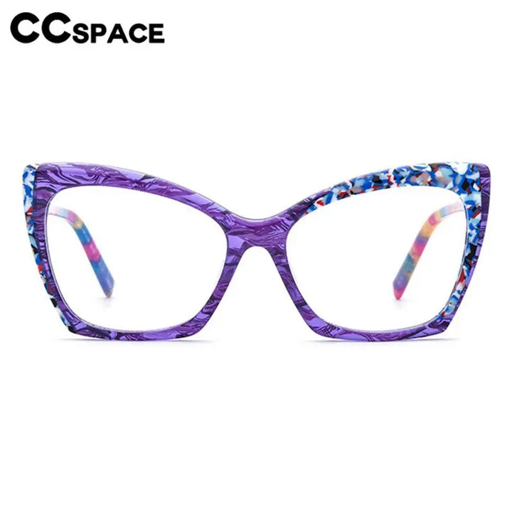 CCspace Unisex Full Rim Cat Eye Acetate Eyeglasses 56921 Full Rim CCspace