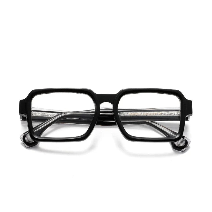 Aror Men's Full Rim Square Brow Line Thick Acetate Eyeglasses 61778