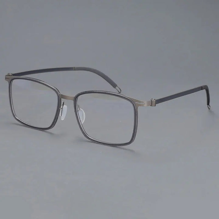 CCspace Unisex Full Rim Square Screwless Titanium Eyeglasses 57174 Full Rim CCspace GreyC1