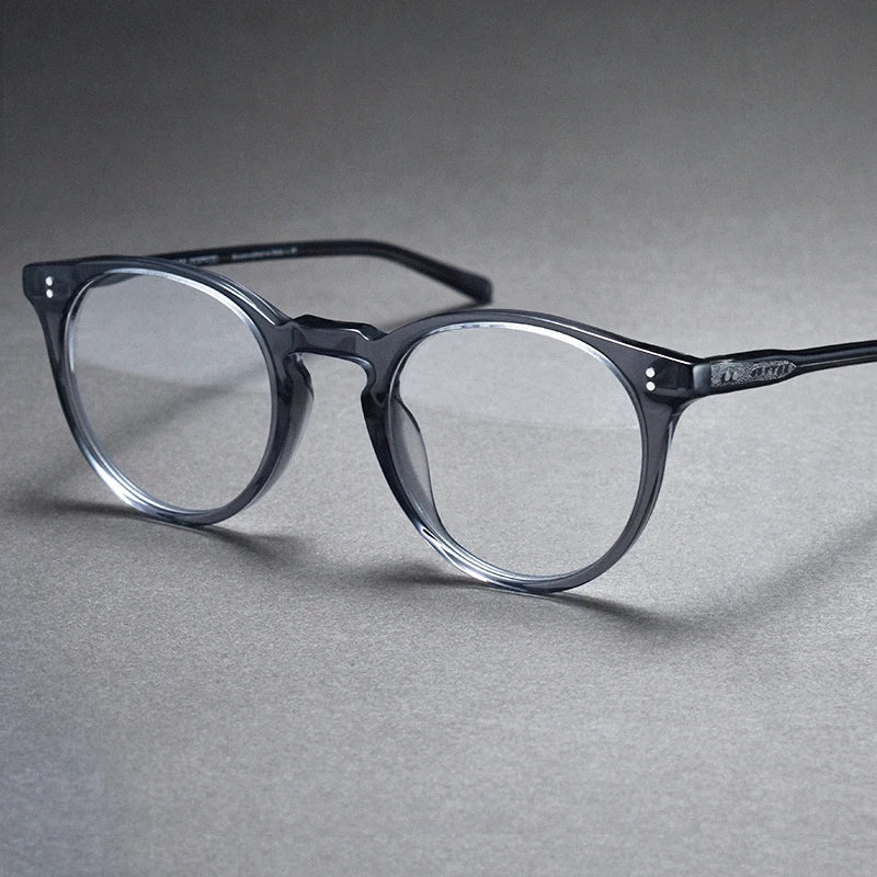 Black Mask Women's Full Rim Round Acetate Eyeglasses M5183 Full Rim Black Mask Gray