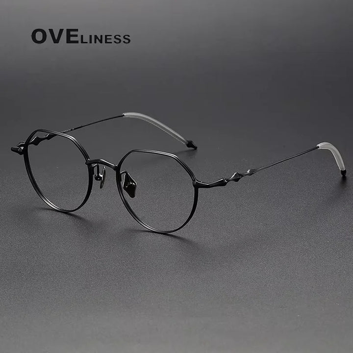 Oveliness Women's Full Rim Flat Top Round Titanium Eyeglasses 614136