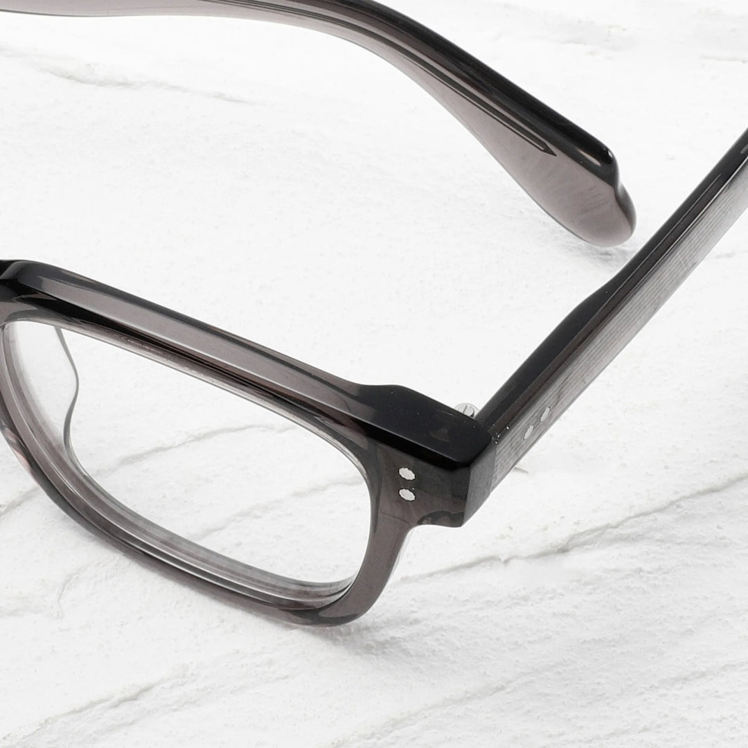 Black Mask Unisex Full Rim Square Thick Acetate Eyeglasses 21377 Full Rim Black Mask